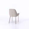 Set 4 sedie moderne con braccioli in similpelle beige per cucina Nath Vendita
