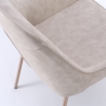 Set 4 sedie moderne con braccioli in similpelle beige per cucina Nath Offerta