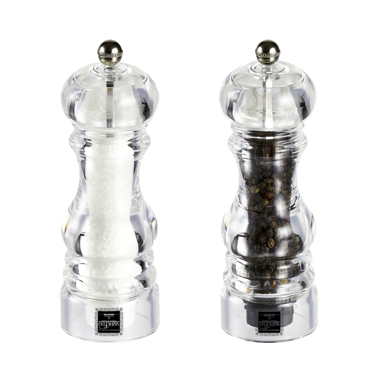 Set macina sale pepe manuale trasparente tavola 17,5cm Bisetti Promozione