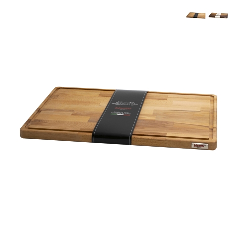 Tagliere di legno grande cucina bordo raccoglisugo 50x35x2cm Bisetti Promozione
