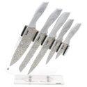 Set 5 coltelli cucina in acciaio inox con ceppo trasparente Stonewhite Offerta