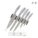 Set 5 coltelli cucina in acciaio inox con ceppo trasparente Stonewhite Promozione