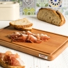 Tagliere cucina in legno con bordo raccoglisugo 35x23x2cm Bisetti Vendita