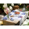 Set 4 piatti piani in terracotta stile inglese 27x27x2cm Blue Italian Offerta