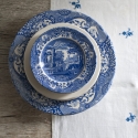 Set 4 piatti piani in terracotta stile inglese 27x27x2cm Blue Italian Saldi