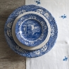 Set 4 piatti piani in terracotta stile inglese 27x27x2cm Blue Italian Saldi