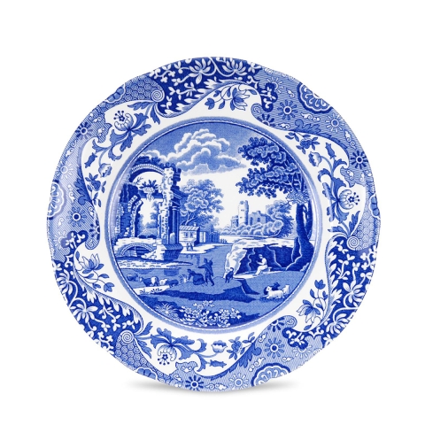 Set 4 piatti piccoli in terracotta stile inglese 19x19x2cm Blue Italian Promozione