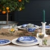 Set 4 piatti fondi stile inglese in terracotta 23x23x2cm Blue Italian Vendita