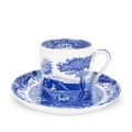Set 4 tazzine caffè con piattino decorato stile inglese blu Blue Italian Promozione
