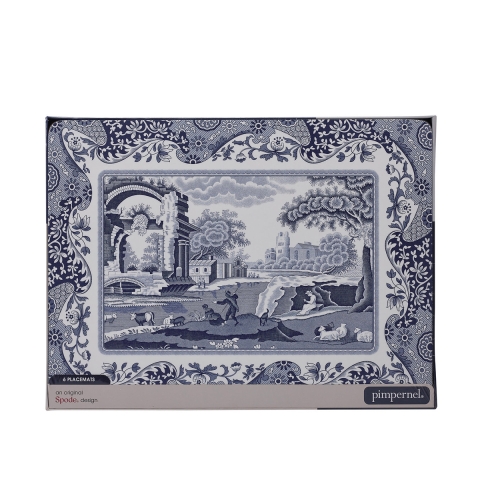 Blue Italian set 6 tovagliette rigide da tavola stile inglese 30,5x23cm Promozione