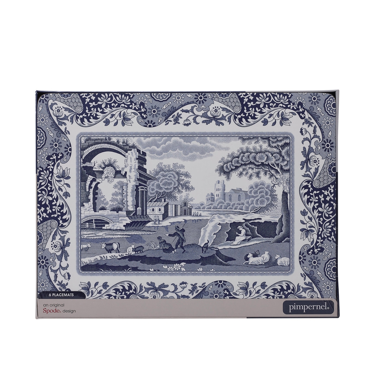 Blue Italian set 6 tovagliette rigide da tavola stile inglese 30,5x23cm Promozione