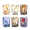 Set 6 bicchieri acqua 10cm in vetro colorato design creativo Banderoles Offerta