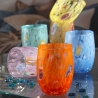 Set 6 bicchieri acqua in vetro dalla forma arrotondata 10cm Bombetta Stock