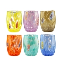 Set 6 bicchieri acqua in vetro dalla forma arrotondata 10cm Bombetta Modello