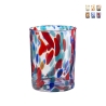 Set 6 bicchieri acqua in vetro colorato design creativo 10cm Banderoles Promozione