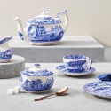 Zuccheriera con coperchio in terracotta decorata stile inglese Blue Italian Vendita