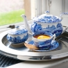 Zuccheriera con coperchio in terracotta decorata stile inglese Blue Italian Offerta