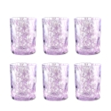 Set 6 bicchieri acqua da tavola 10cm in vetro colorato Carnaval 