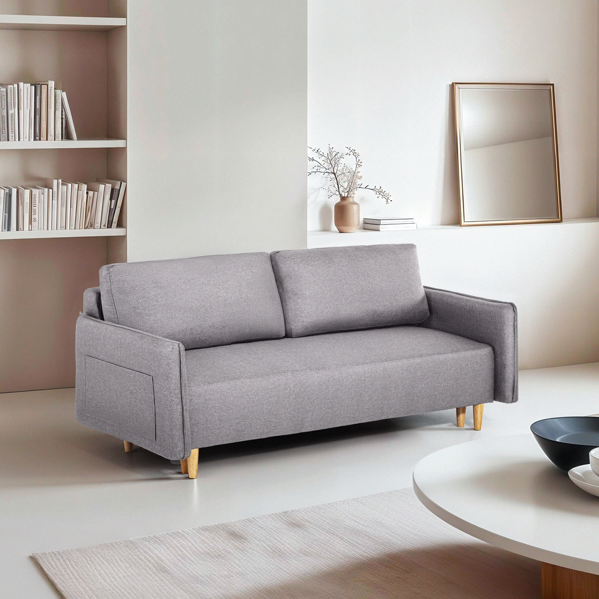 Divano letto 2 posti in stile scandinavo schienale reclinabile Chara Promozione Divano letto 2 posti in stile scandinavo schienale reclinabile Chara Promozione