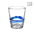 Set 6 bicchieri acqua in vetro con righe colorate 10cm Eolo Promozione