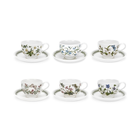 Set di 6 tazze da tè con piattino in porcellana Portmeirion Botanic Garden Promozione