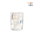 Set 6 bicchieri acqua in vetro colorato cucina ristorante 10cm Murrine Promozione