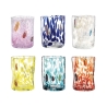 Set 6 bicchieri acqua in vetro colorato assortiti 10cm Murrine Offerta