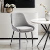 Sedia moderna da cucina in tessuto con gambe in metallo nero Piros Saldi