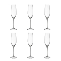 Set 6 bicchieri flûte spumante in vetro design goccia 25cm Sinfonia Promozione