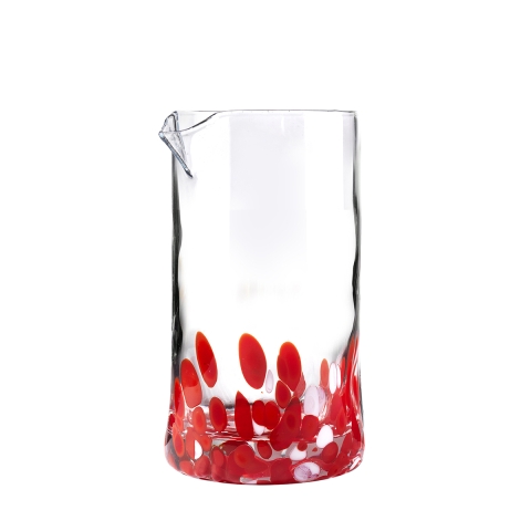 Brocca acqua in vetro rosso 0,5lt da tavola con decorazioni Venise Promozione