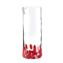 Brocca acqua 0,9lt in vetro da tavola con decorazioni rosse 21cm Venise Promozione