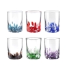 Set 6 bicchieri acqua tavola colori assortiti decorazioni 10cm Venise Offerta