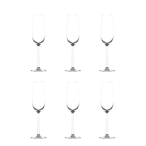 Set 6 calici champagne spumante degustazione in vetro 250ml Shanghai Promozione