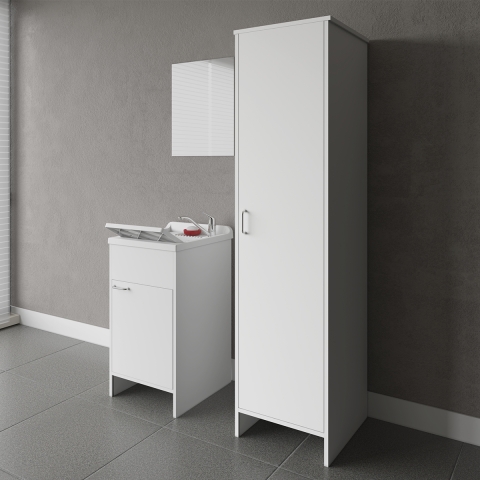 Set mobile lavatoio con anta specchio colonna lavanderia Negrari COMP 7 Promozione