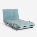 Poltrona letto pieghevole salvaspazio in velluto Deborah Twin Lux 