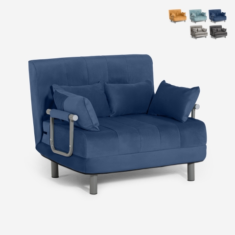 Poltrona letto pieghevole salvaspazio in velluto Deborah Twin Lux Promozione