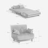 Poltrona letto in tessuto pieghevole salvaspazio Deborah Twin Class 