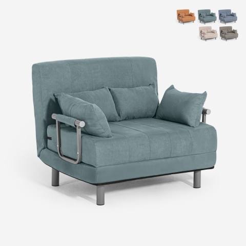 Poltrona letto in tessuto pieghevole salvaspazio Deborah Twin Class Promozione