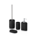 Set da bagno 4 pezzi in resina nero Zima Promozione