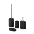 Set da bagno 4 pezzi in resina nero Zima Promozione
