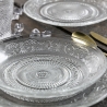 Servizio di piatti 18 pezzi in vetro trasparente con decoro 6 persone Imperial Saldi