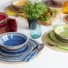 Set di 6 tovagliette tonde in paglia intrecciata Ø38cm Spiral Color Vendita