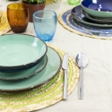 Set di 6 tovagliette tonde in paglia intrecciata Ø38cm Spiral Color 