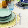Set di 6 tovagliette tonde in paglia intrecciata Ø38cm Spiral Color 