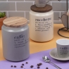 Barattolo caffè grigio con coperchio in bambù 0,8L Victionary E Vendita