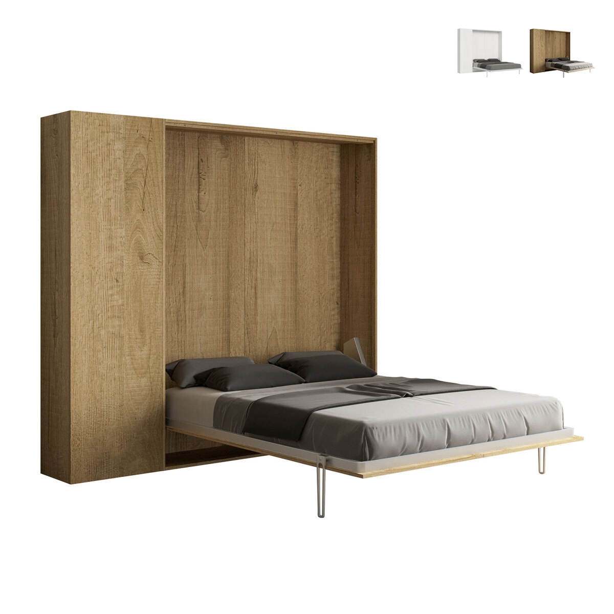 Letto matrimoniale a scomparsa verticale 160x190cm Kentaro