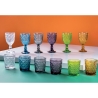 Set di 6 calici in vetro colorato 210ml con superficie lavorata New Mexico Offerta