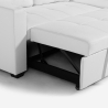 Divano letto 3 posti con penisola contenitore USB-C libreria Civis 