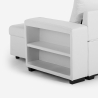 Divano letto 3 posti con penisola contenitore USB-C libreria Civis 