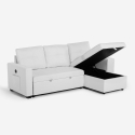Divano letto 3 posti con penisola contenitore USB-C libreria Civis 